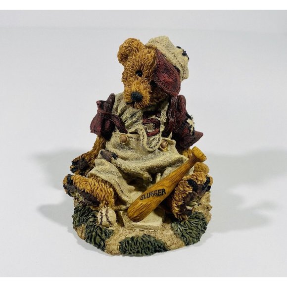 Boyds Bears Homer on the Plate Bearstone #2225 Baseball Pitcher Slugger New - Picture 2 of 11